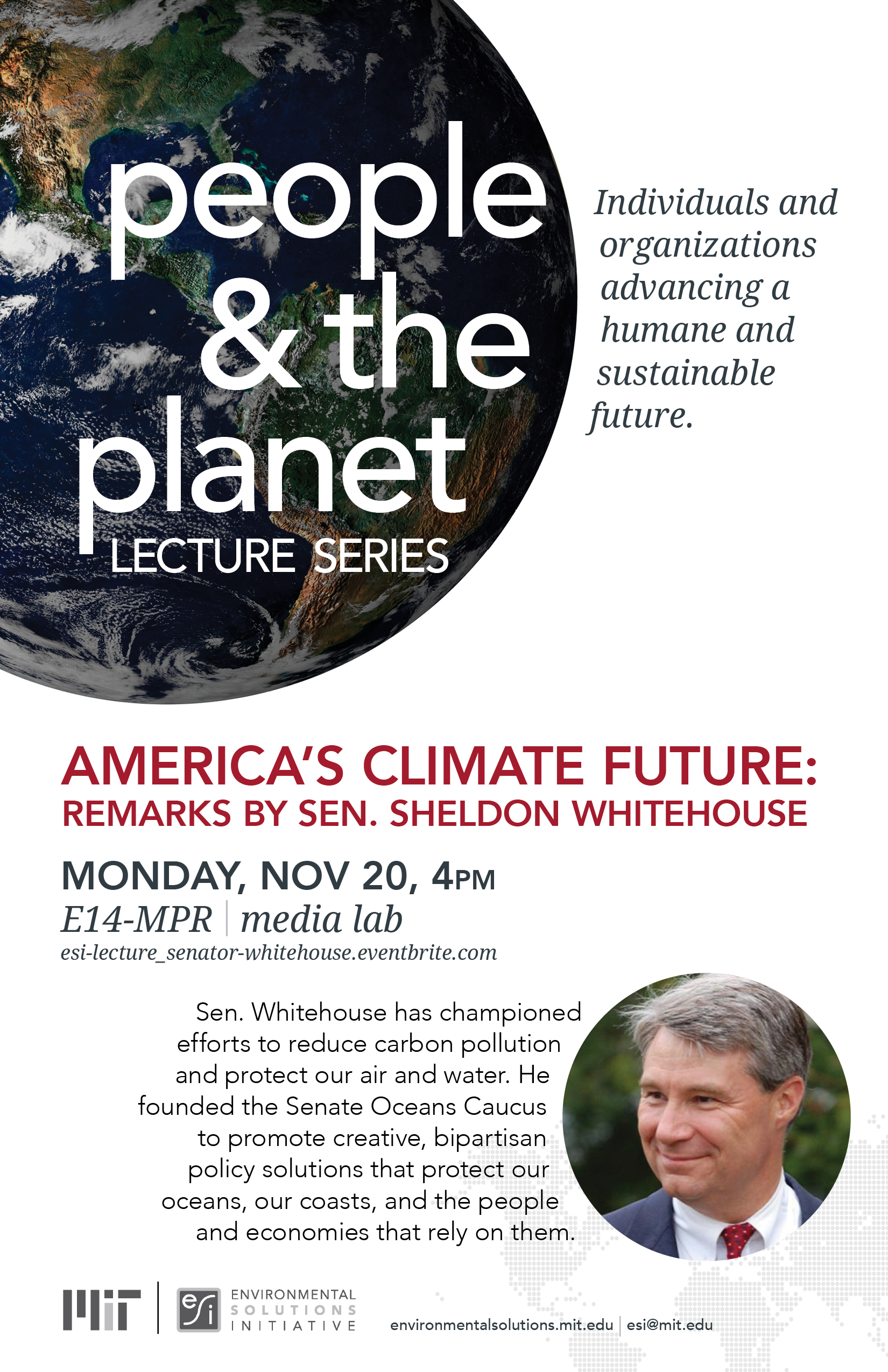 People and the Planet Lecture: Sen. Sheldon Whitehouse