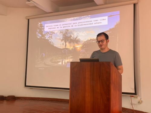 Marco Herndon (MCP’24) presenting at SINCHI Institute in Leticia, Colombia.